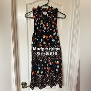 Mud Pie Black Dress with Colorful Floral Design